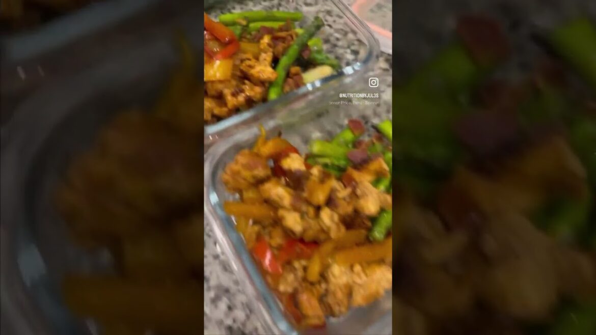 Delicious Healthy Meal prep- chicken fajitas, bacon and asparagus #mealprep #foodie  #foodblogger