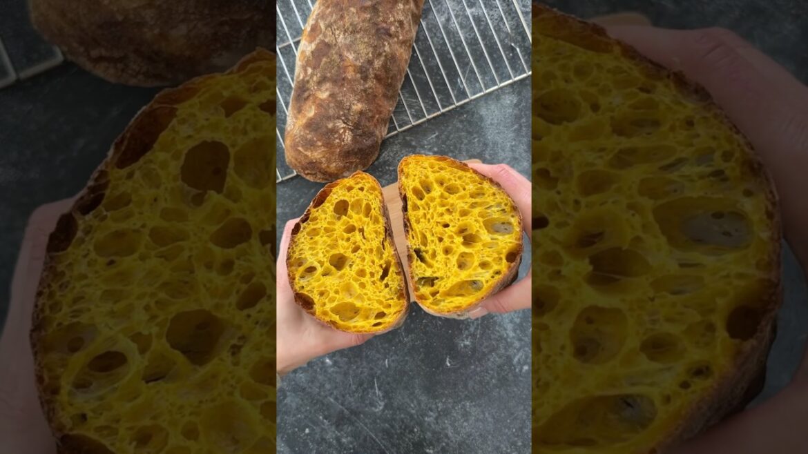 Turmeric and Rosemary Ciabatta – a golden twist on classic bread-making. #ciabatta #recipe