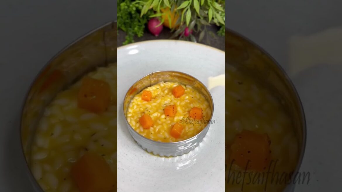 Butternut Squash Risotto Plating #risotto #ButternutSquash #food #tending