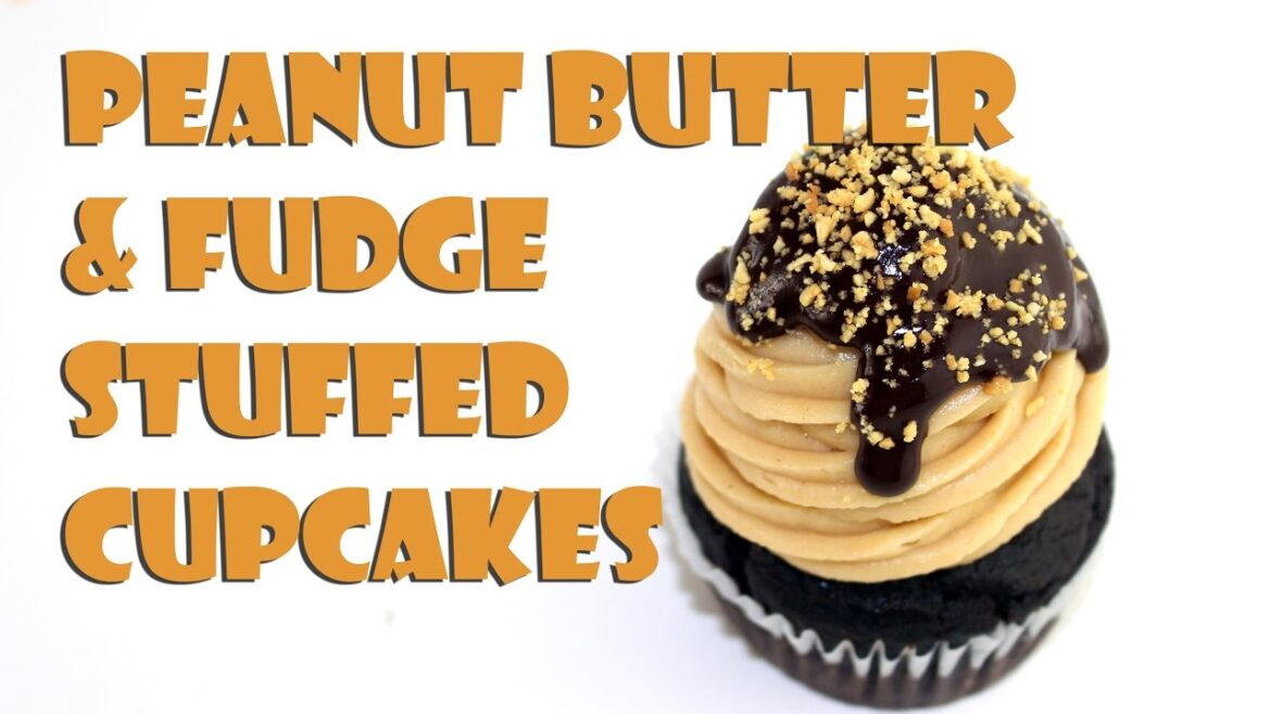 Peanut Butter & Fudge Stuffed Cupcakes || Gretchen's Bakery
