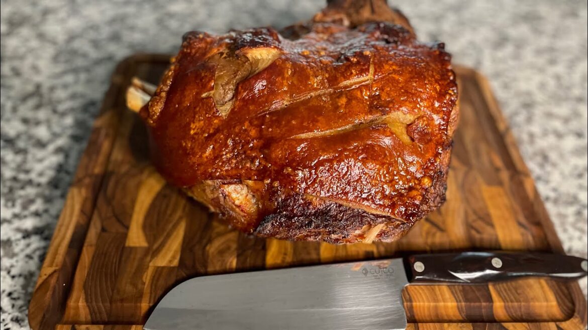 Puerto Rican Roasted Pork (PERNIL) with Crispy Skin ( chicharron)