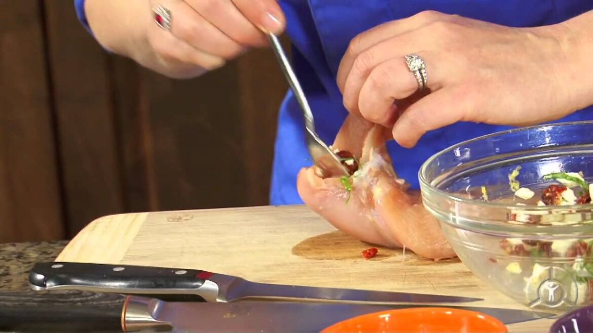 Stuffed Chicken Breast With Mozzarella, Sun Dried Tomatoes and Basil