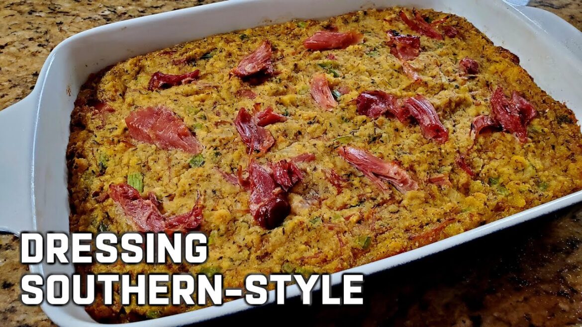 Southern Cornbread Dressing Recipe | Thanksgiving Cornbread Dressing with Smoked Turkey