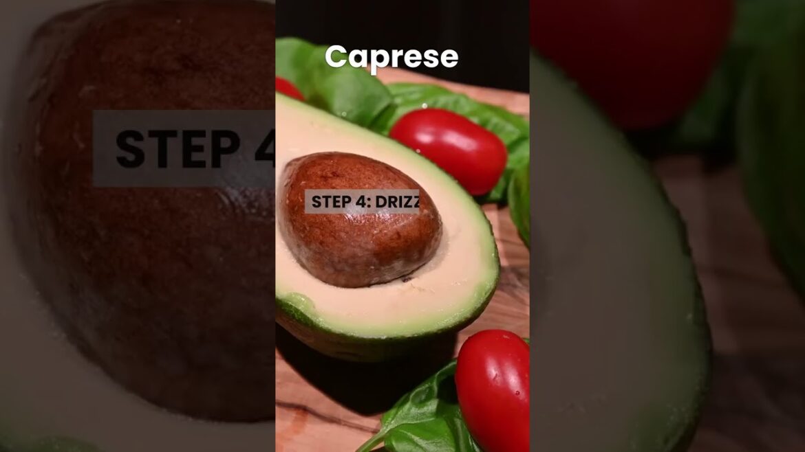Delicious Caprese Salad in Just 60 Secs! #avocado #brackfast #cooking #courgettes #fast