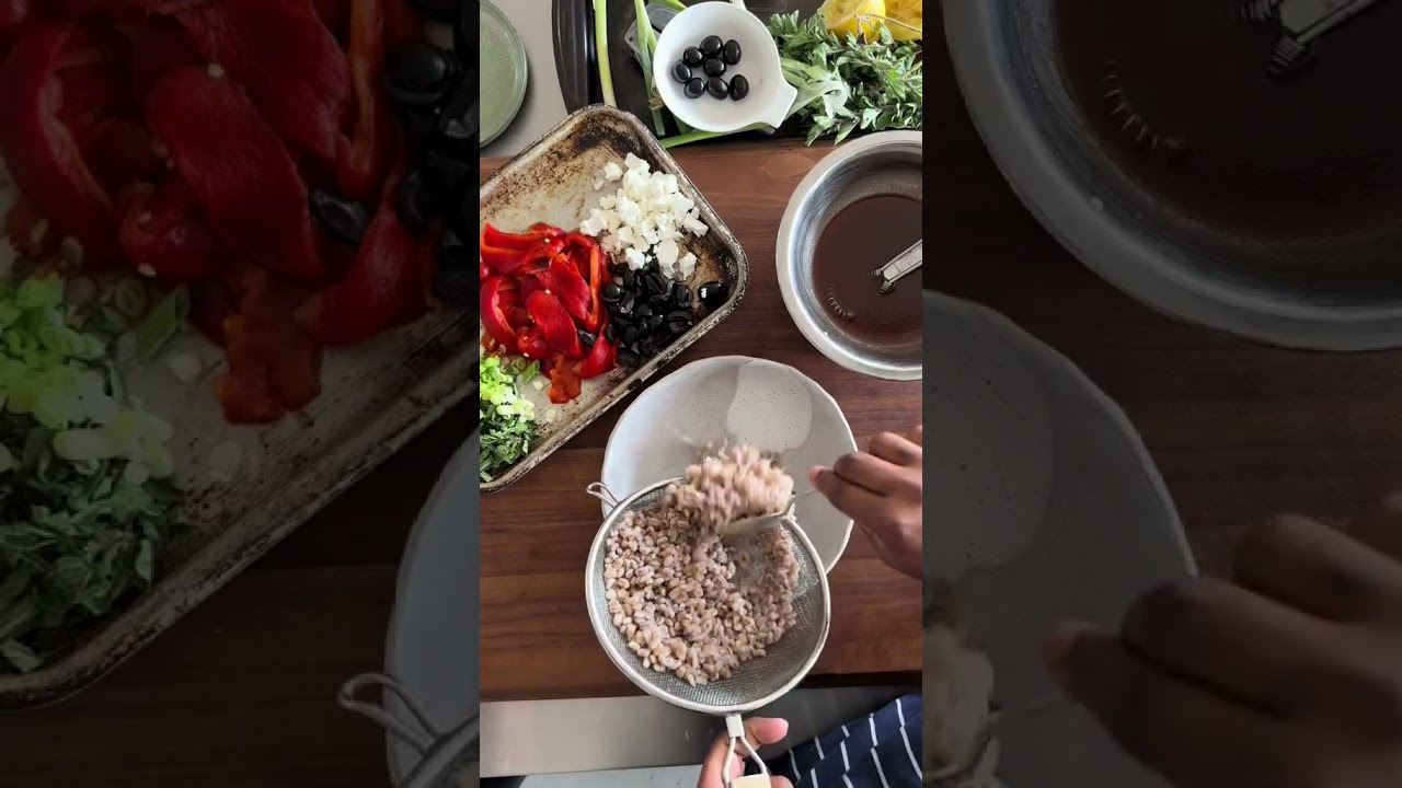 Ottolenghi Spring Salads Farro and roasted red pepper Dining and Cooking