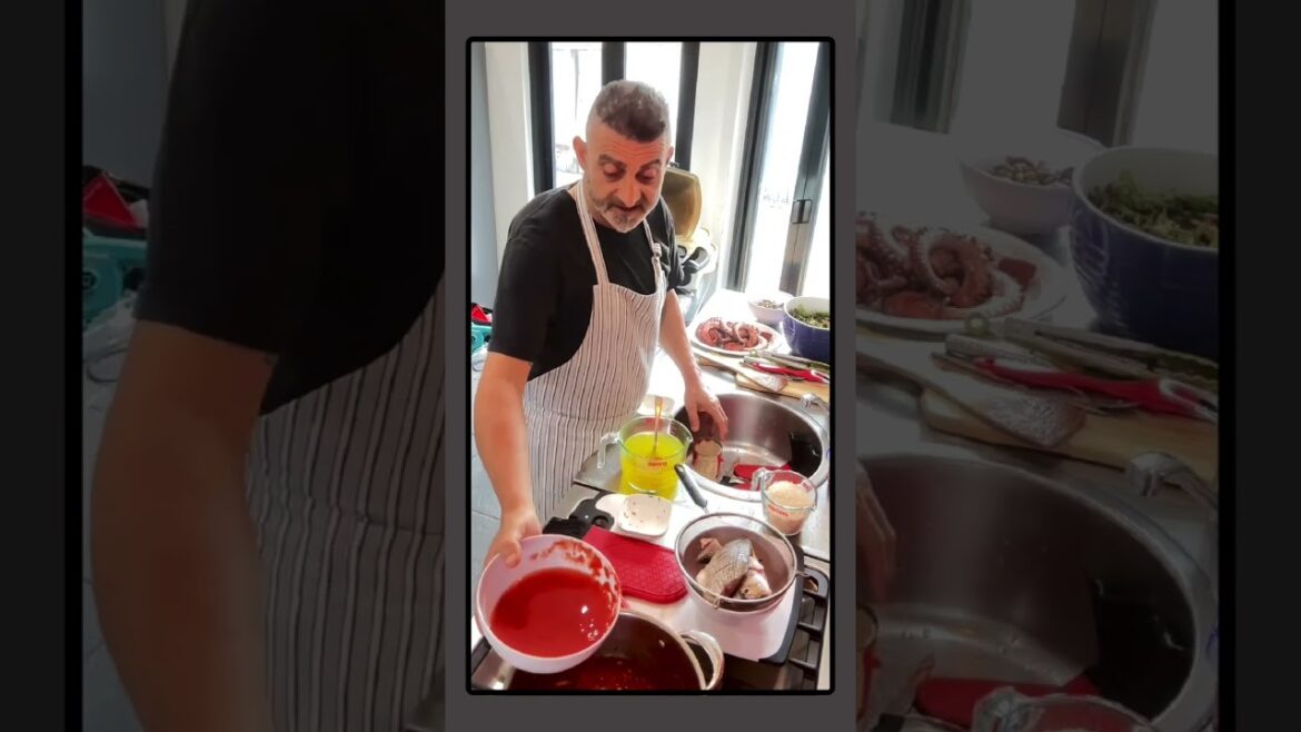 Maltese Aljotta (fish soup) with a Charred octopus salad