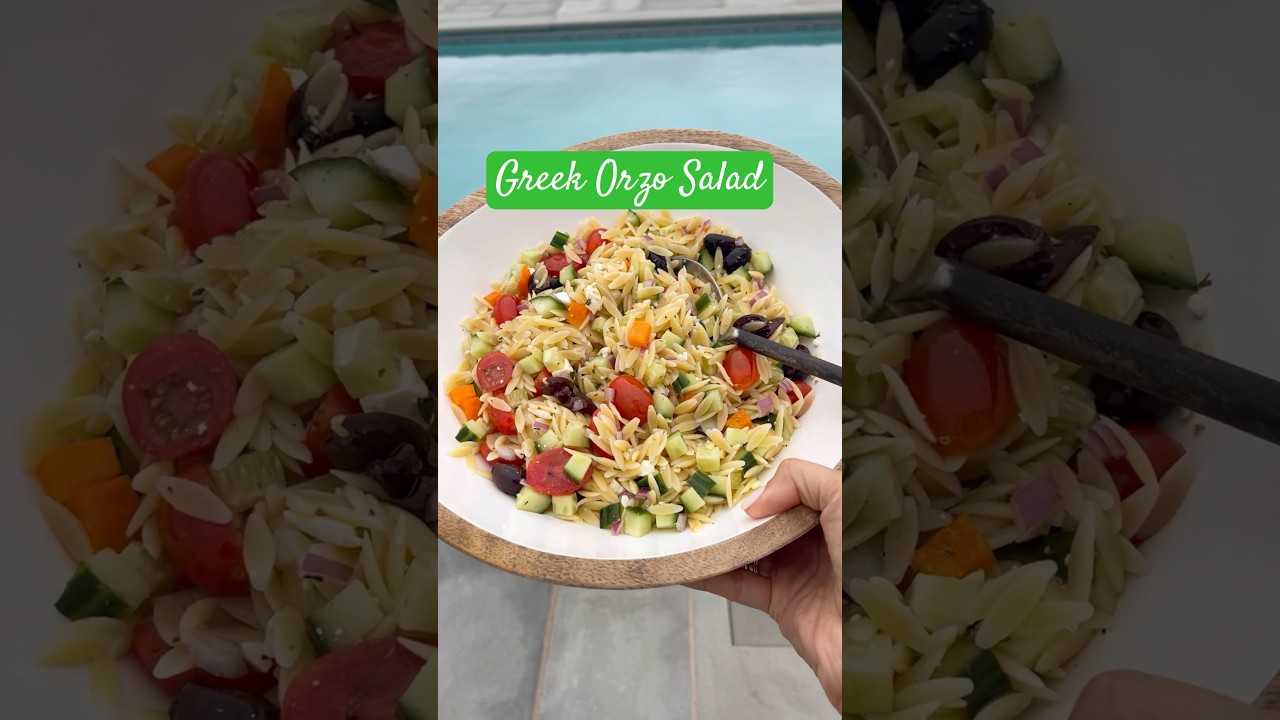 Greek Orzo Pasta Salad #recipe - Dining and Cooking