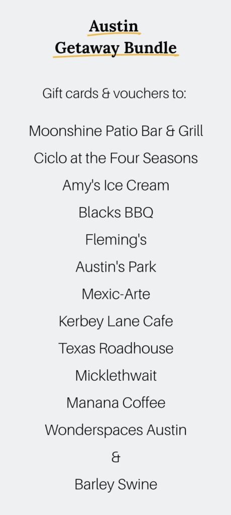 Raffle with $1,100 worth of food gift cards