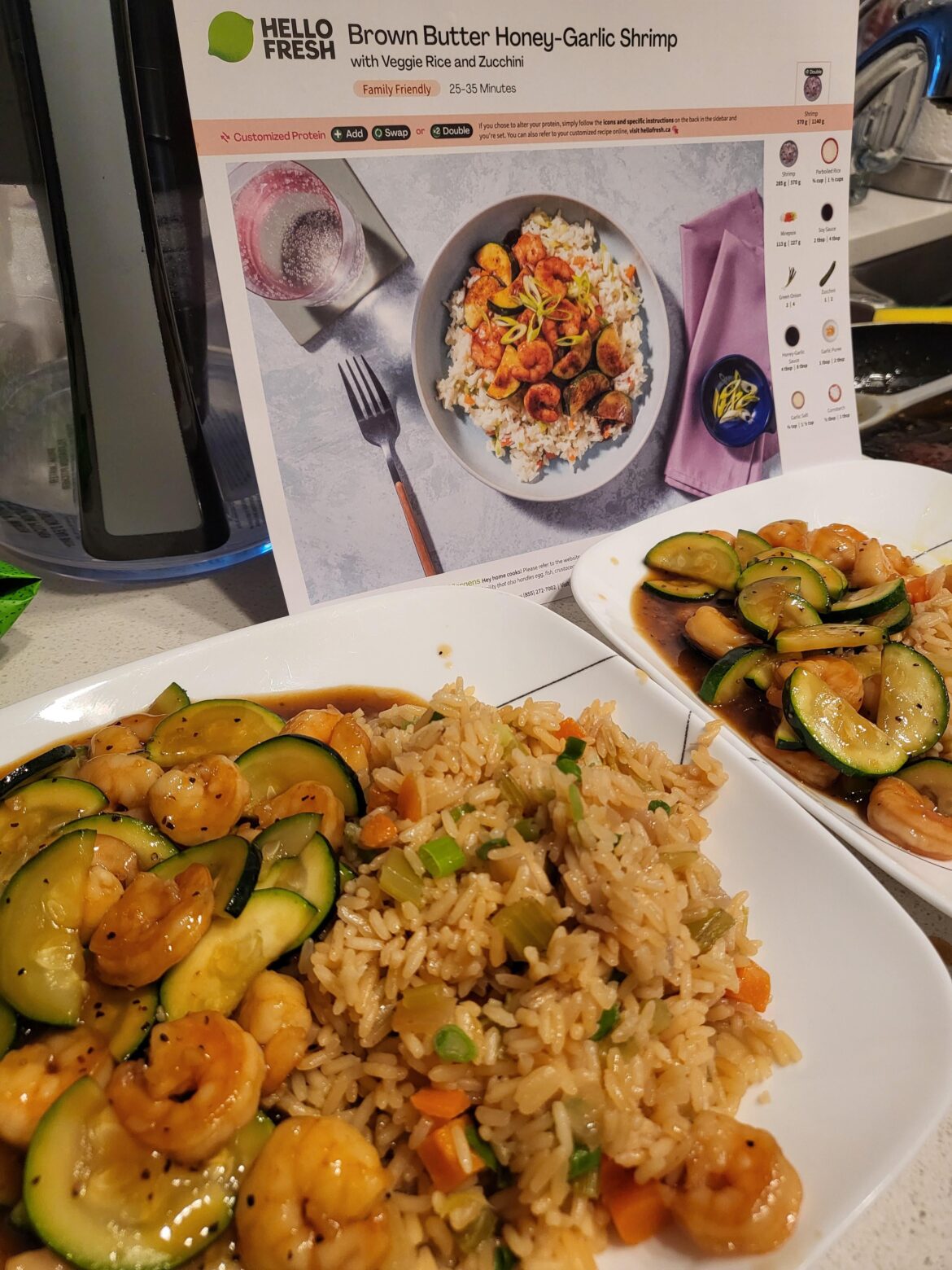 Brown butter honey-garlic shrimp