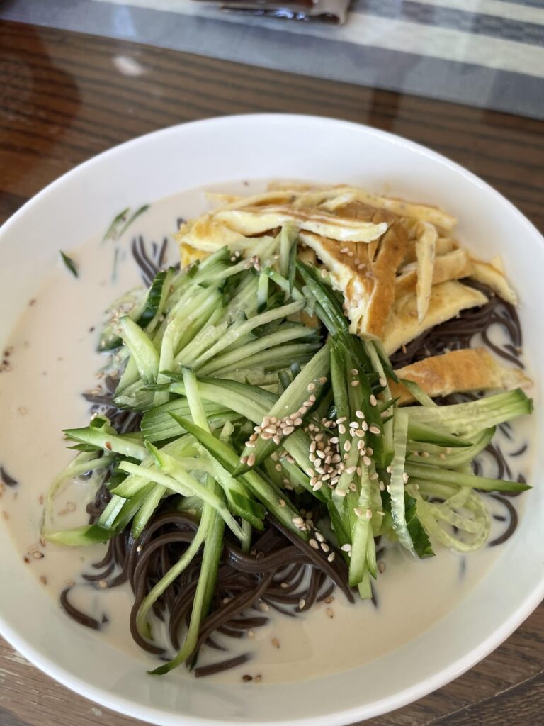 KRN kong guksu, Soy milk cold noodles. Wonderful summer dish for hot days, plus super simple.