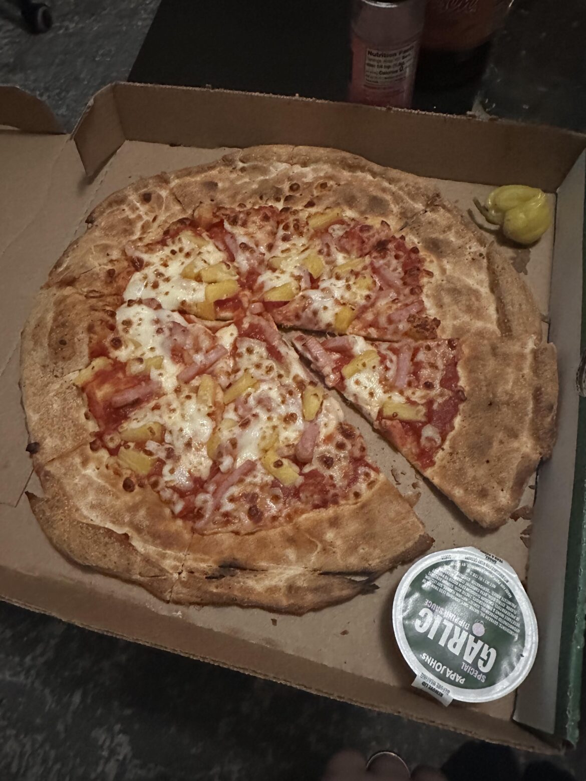 My papa John’s pizza from last night