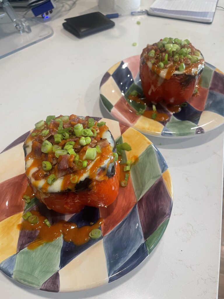 Turkey Meatloaf Stuffed Bell Peppers