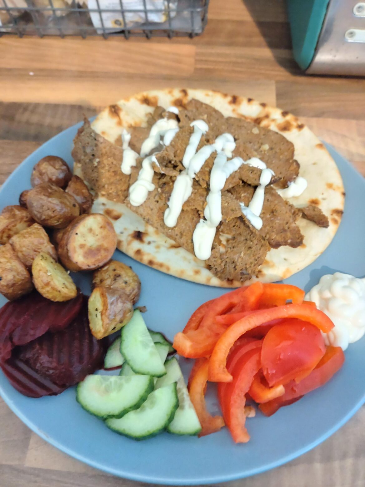 Slow cooked doner kebab.