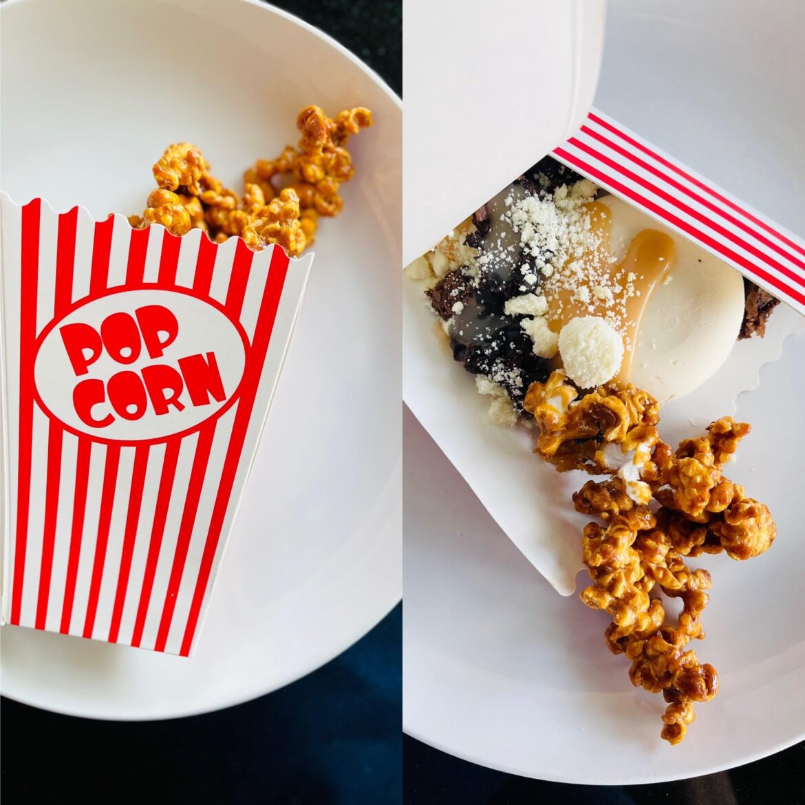 Salted Caramel Cheesecake Mousse / Miso Caramel Popcorn / Brownie / Butter Powder / Fleur de sel Caramel 🍿