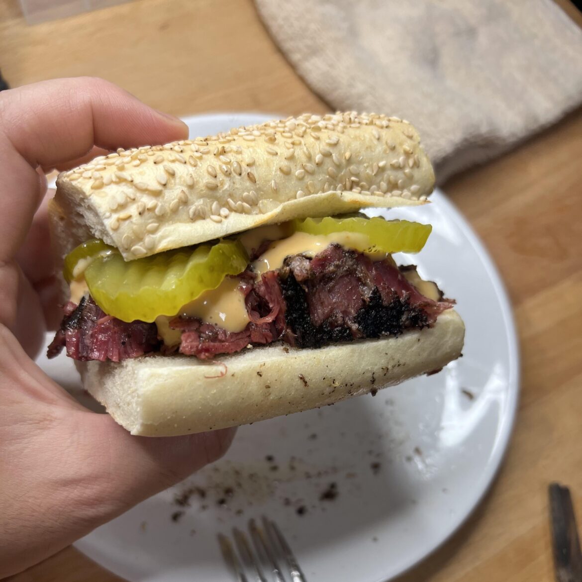 Herschel's Hot Pastrami on a Primos Roll