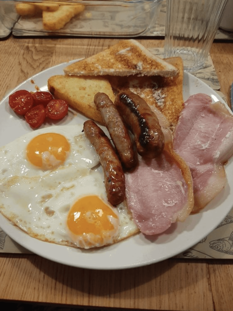 Two eggs always look good in any dish !