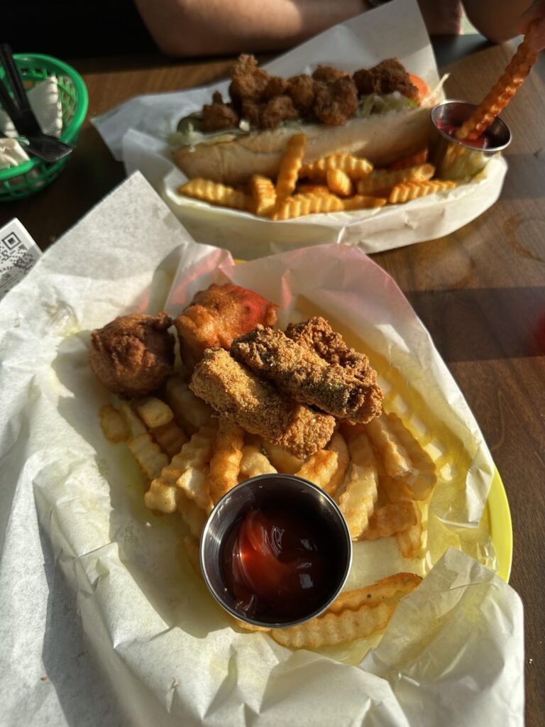 22 dollar fried fish basket at Lil Easy