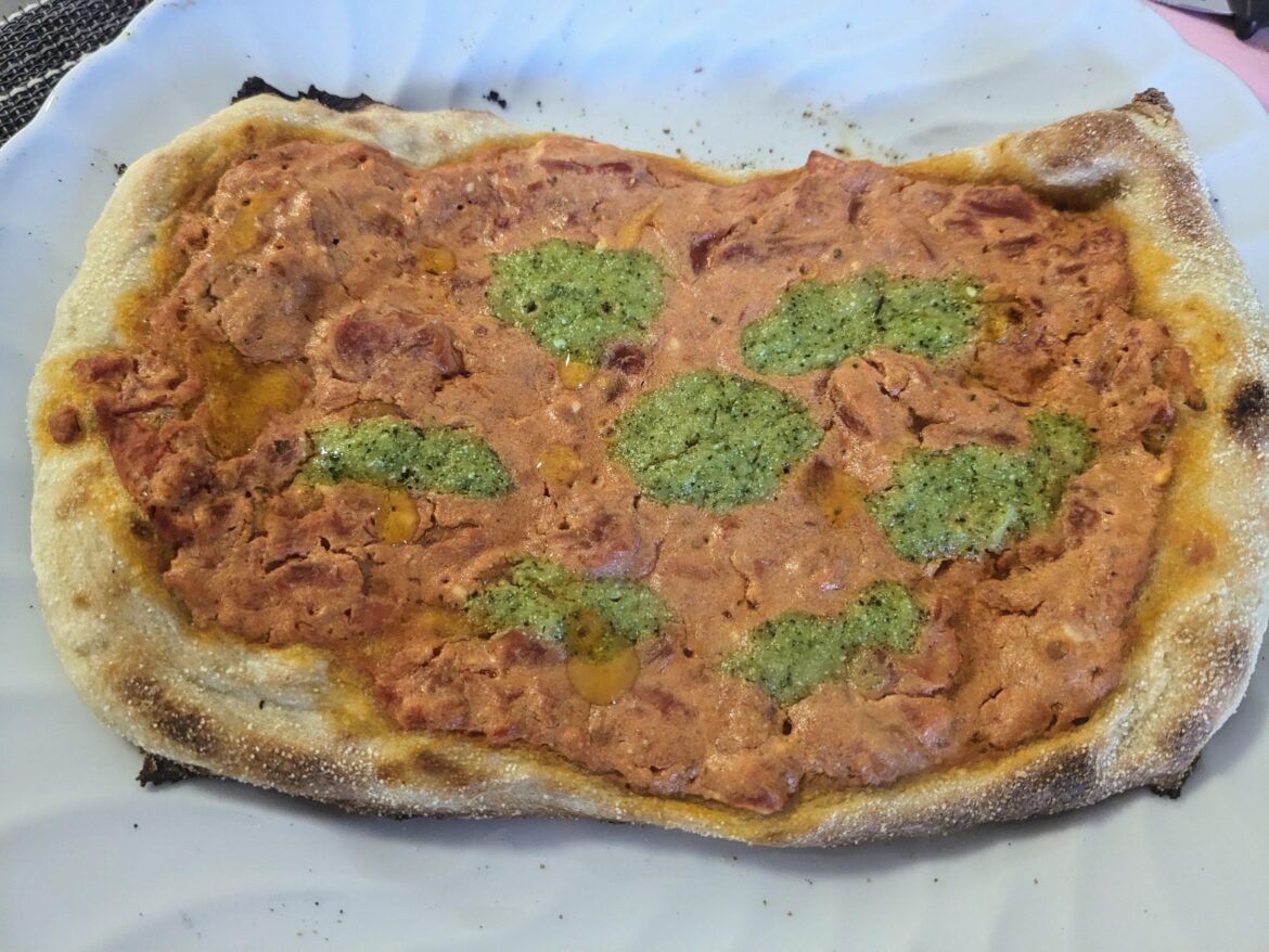 It somehow looks like it's covered in... melted hot dog??