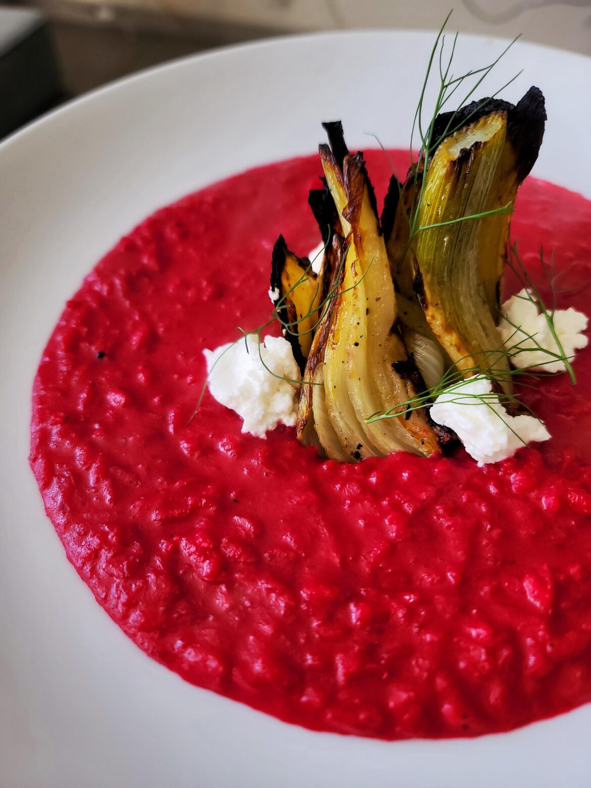 Beetroot Risotto, Roasted Fennel, Goat Cheese