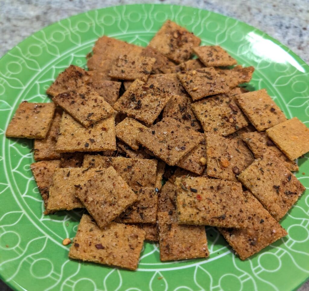Cheddar almond flour crackers
