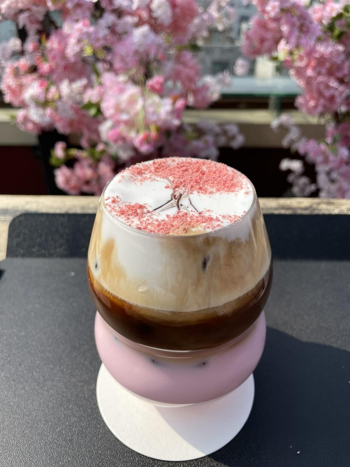 Spring themed Vanilla Latte at Seoulism Cafe, Seoul.