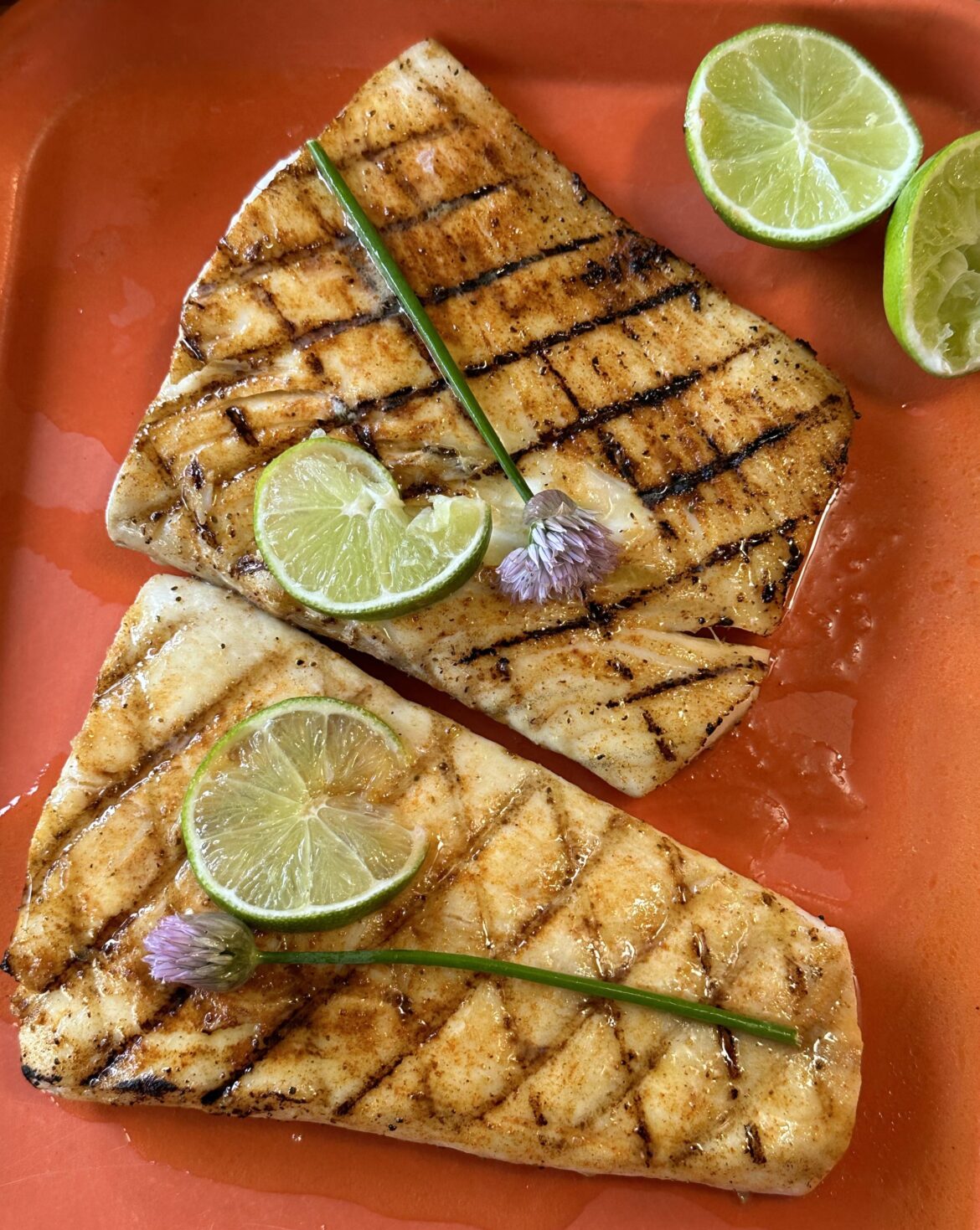 Alaskan Halibut off the grill.