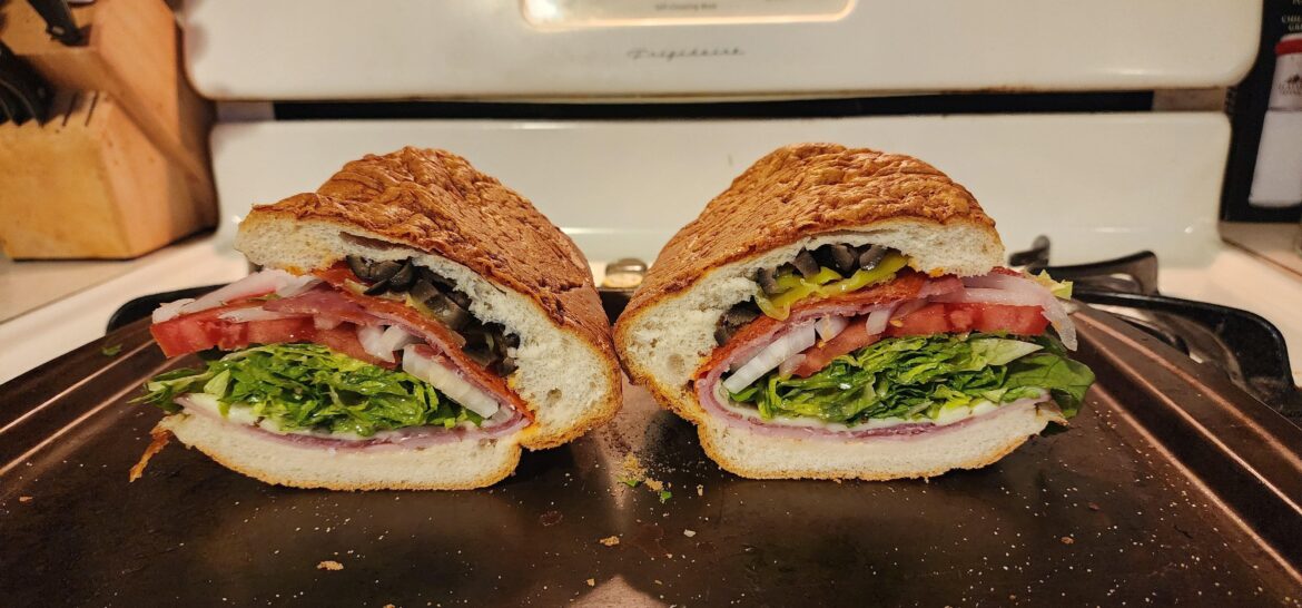 Today's lunch, my take on an itialian sub.