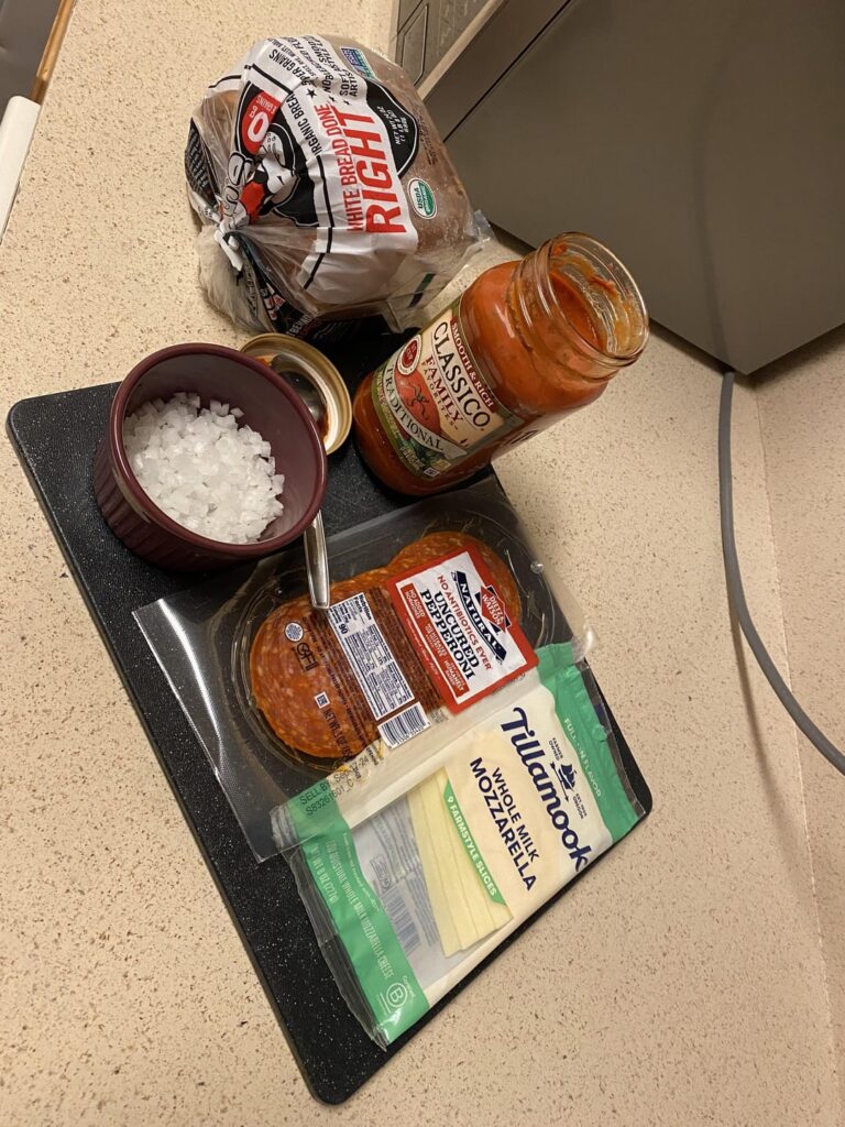 Bit of a more indulgent lunch today. Pizza grilled cheese’s for two, dipped in homemade Greek yogurt ranch.