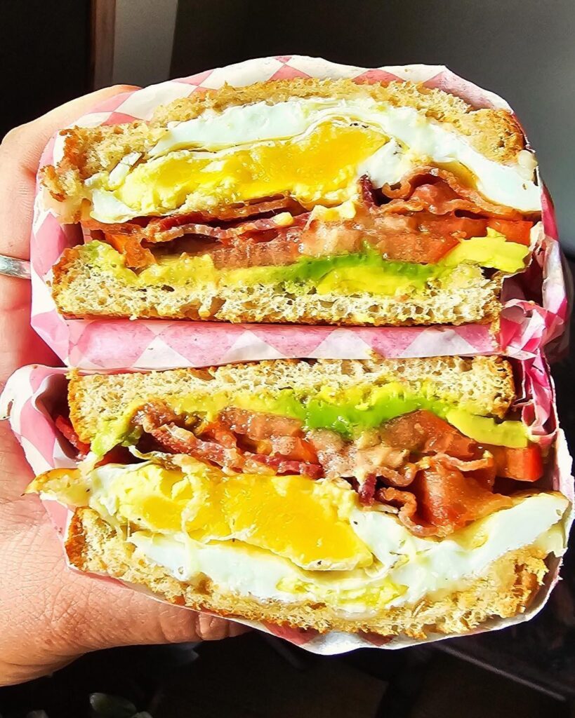 [homemade] bacon, egg, pepper jack, tomato, and avocado on whole wheat