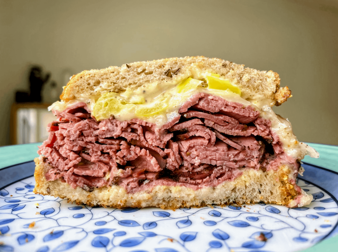 Pastrami, Swiss, Pepperoncini, Dijon, Garlic Mayo on Rye