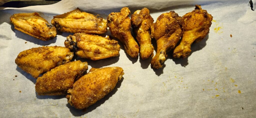 Made some air fried wings using baking powder