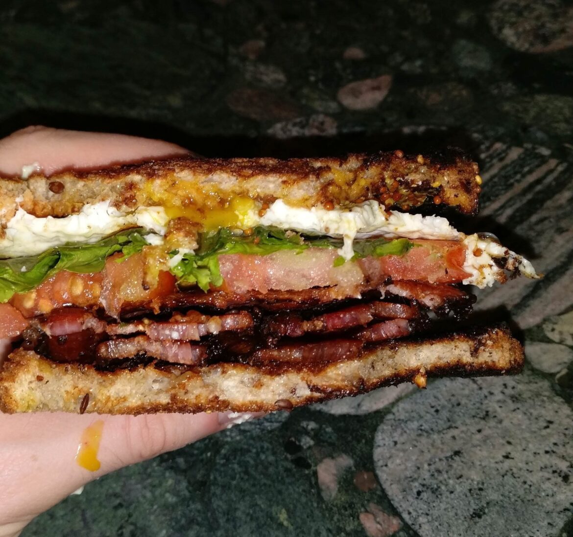 Bacon. Tomato. Lettuce. Egg.