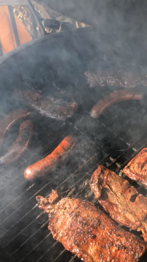 Skit steaks and sausages