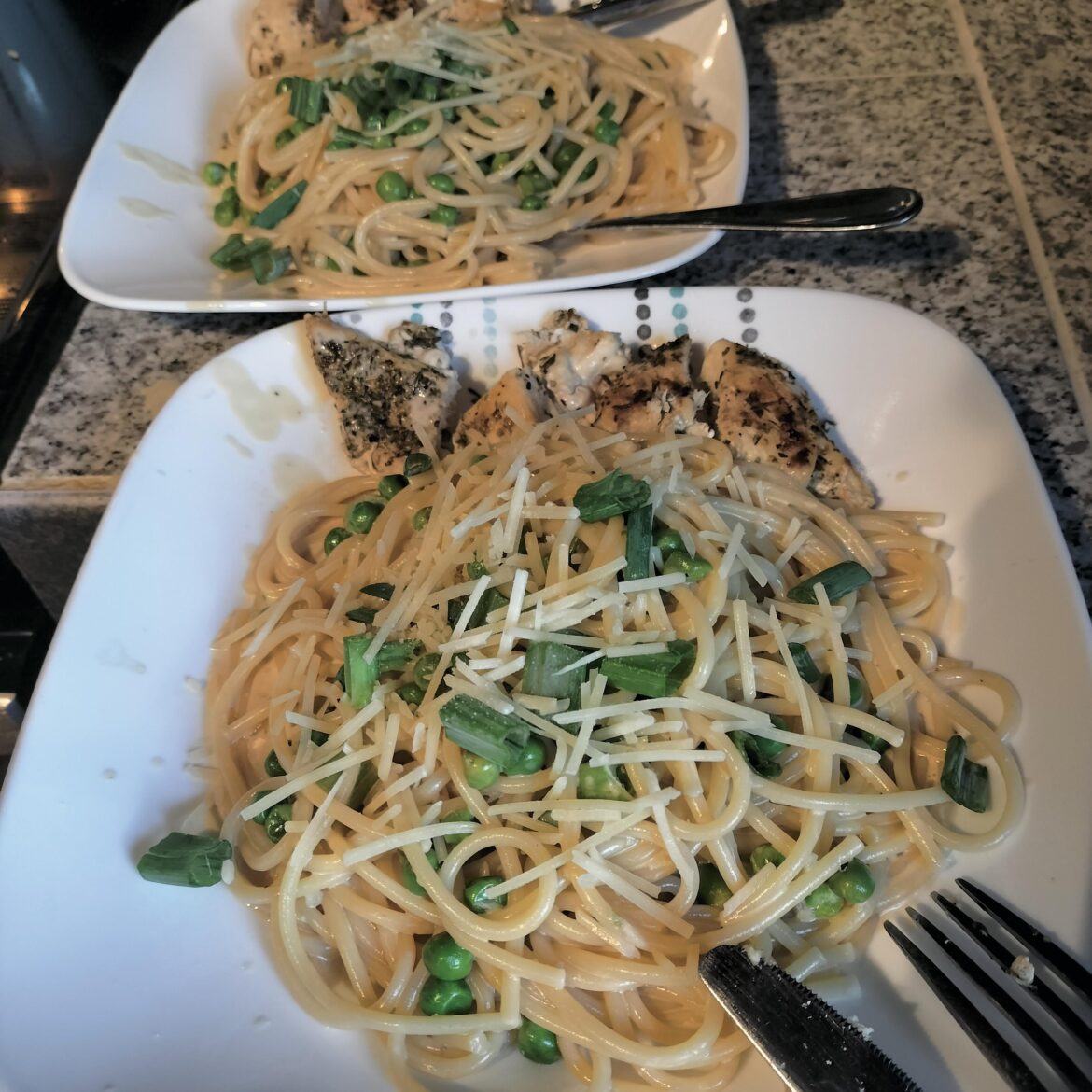 Garlic chicken lemon spaghetti