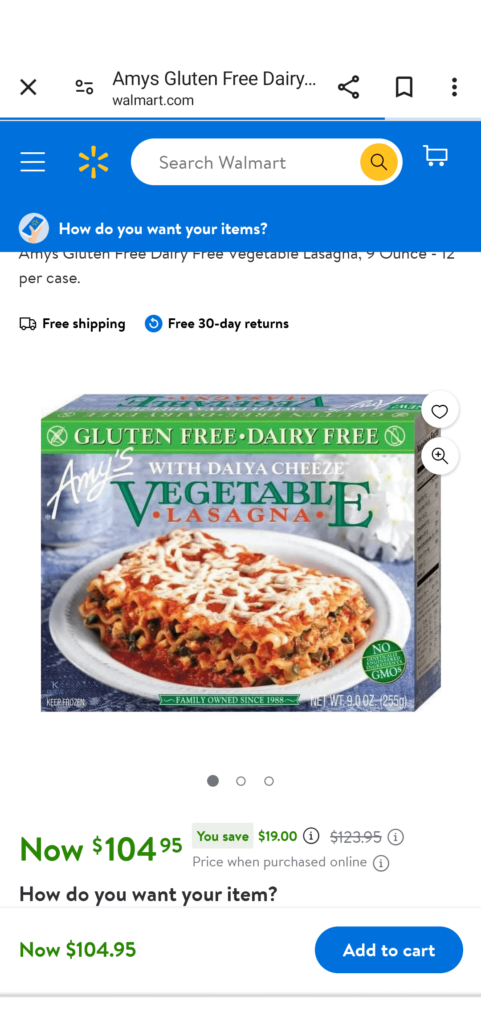 Amy's is really hiking up prices, $104?