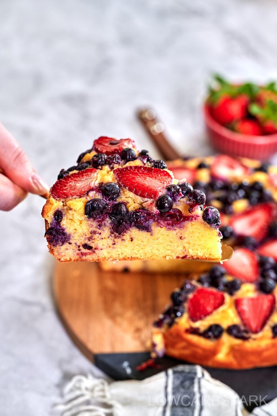 Almond Flour Strawberry Blueberry Cake