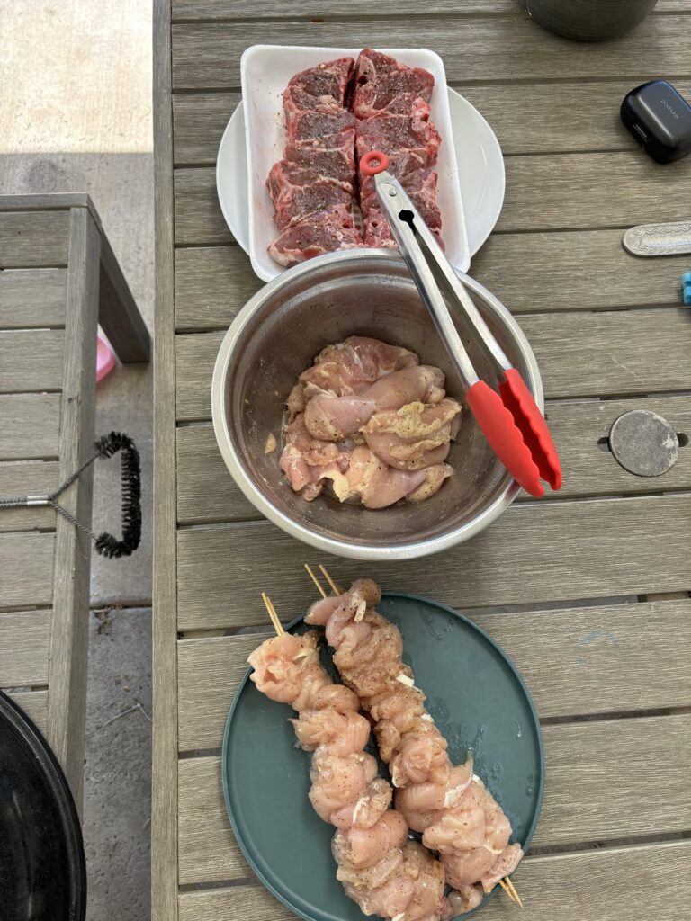 Some lamb chops and chicken today starting to feel like summer here this week