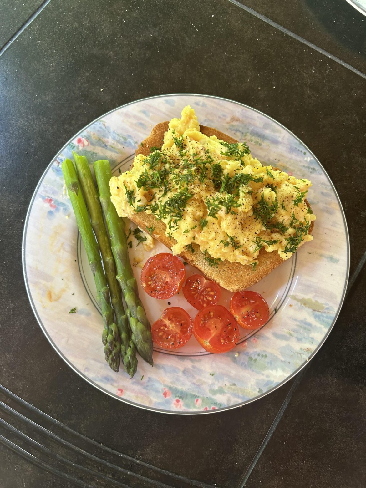 Smoked trout scrambled eggs