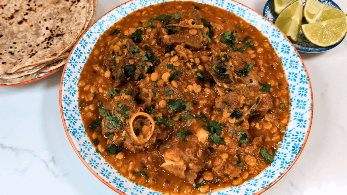 Spicy Chana Dal Gosht - Meat & Lentil Curry