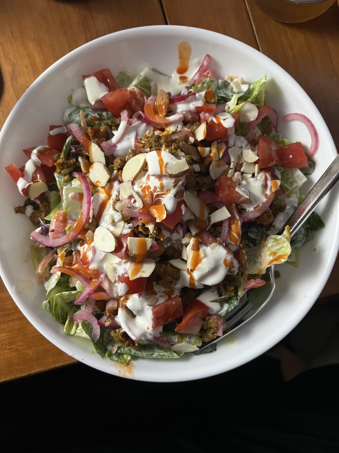 Turkey Shawarma Wrap in the style of Cheeseburger Salad