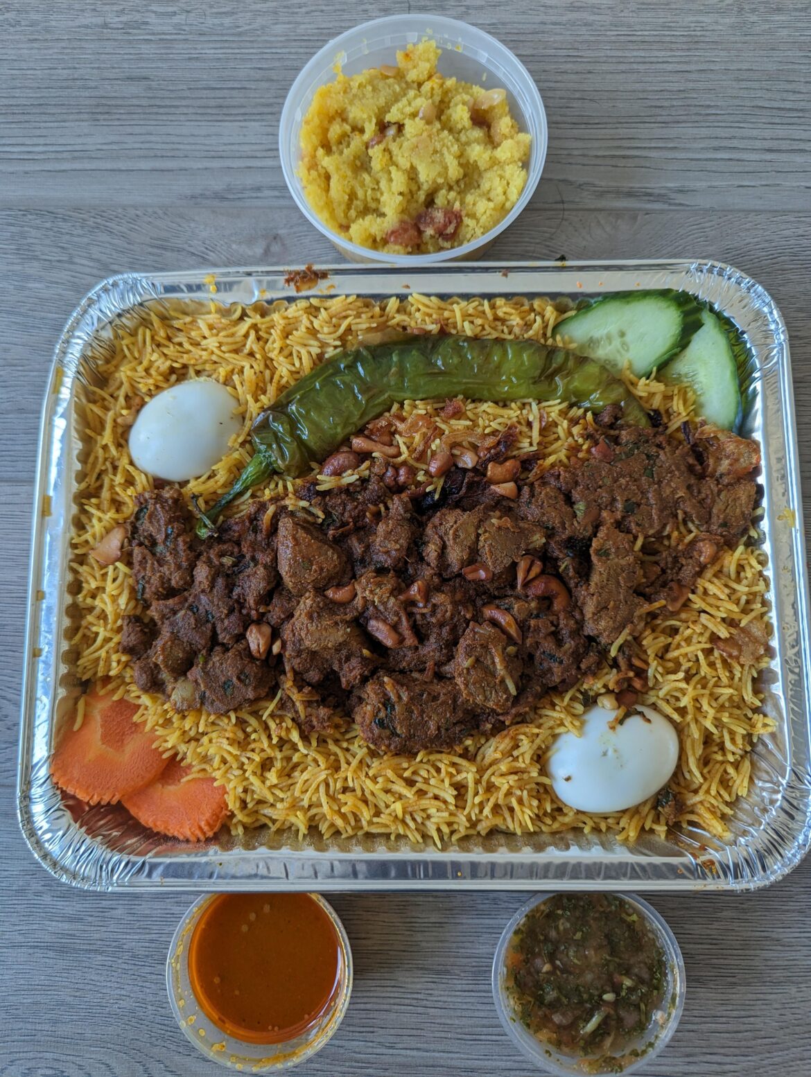 Ghee roast Goat mandi at Hyderabad Biryani Hut