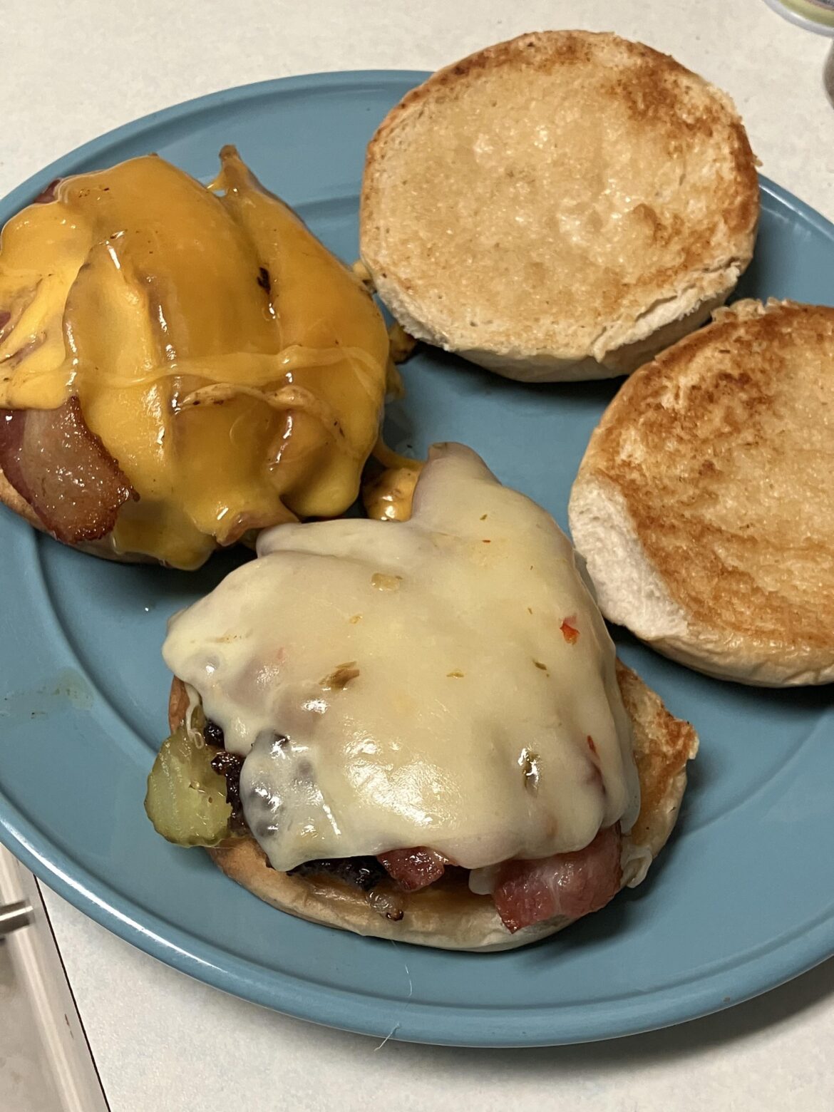 Bacon cheese burgers