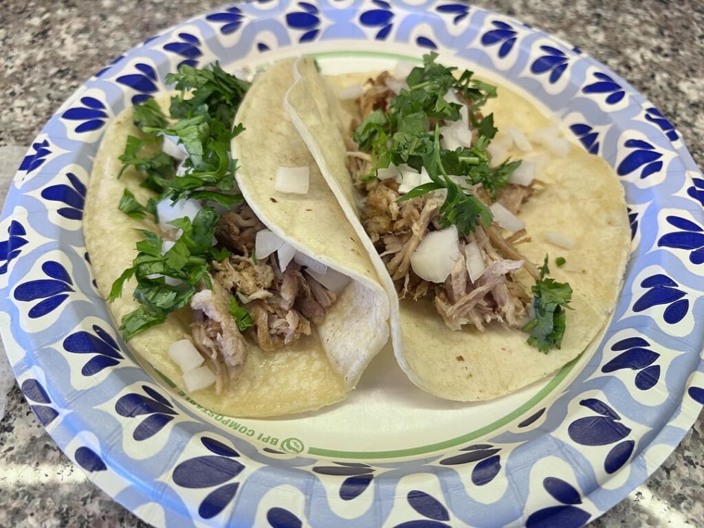 Carnitas taco lunch