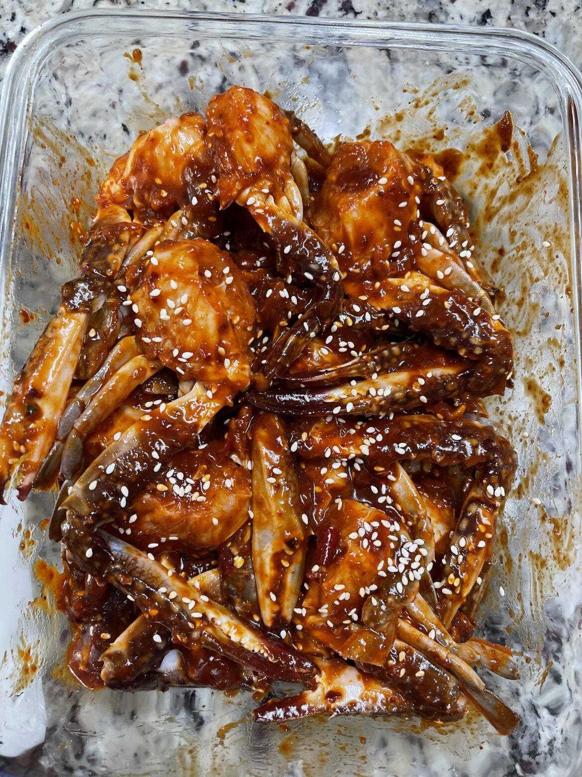 First attempt at spicy raw marinated crab