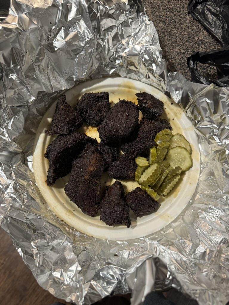 The pastrami burnt ends from Rollin Smoke are amazing