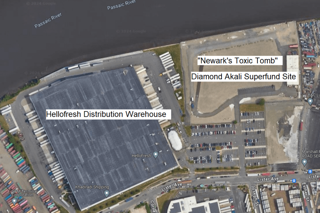 Why is Hellofresh distributing food from an active superfund site?