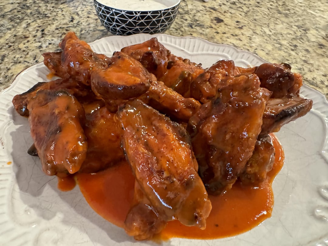 Dry brined and double fried buffalo wings Dining and Cooking
