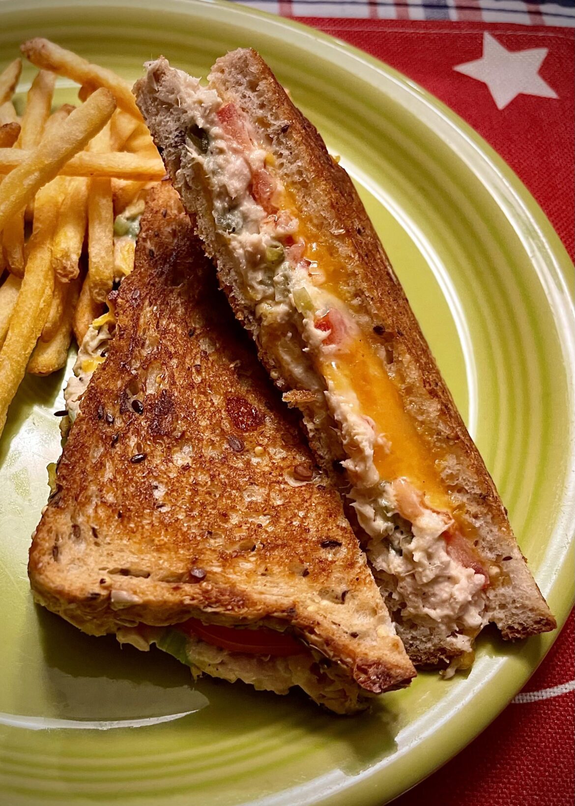 Homemade tuna melt