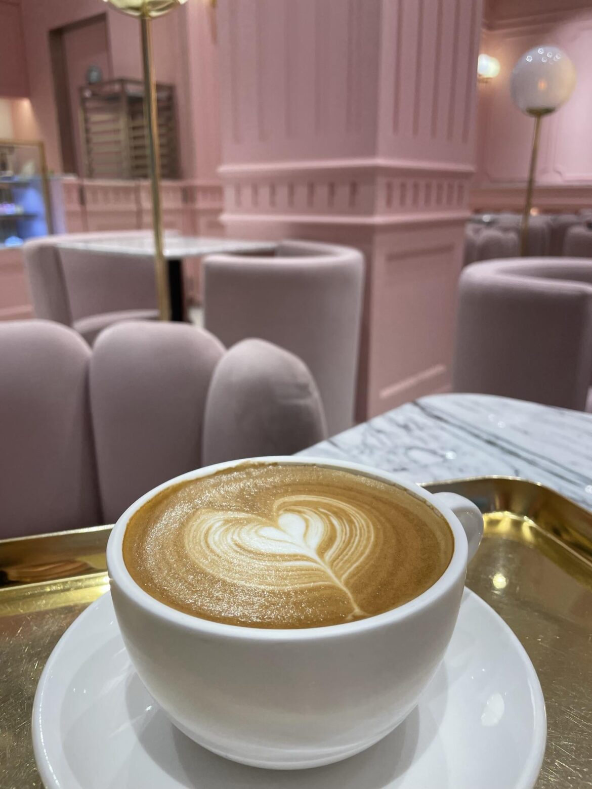 Cafe Latte at Stylenanda Pink Pool Cafe, Seoul.