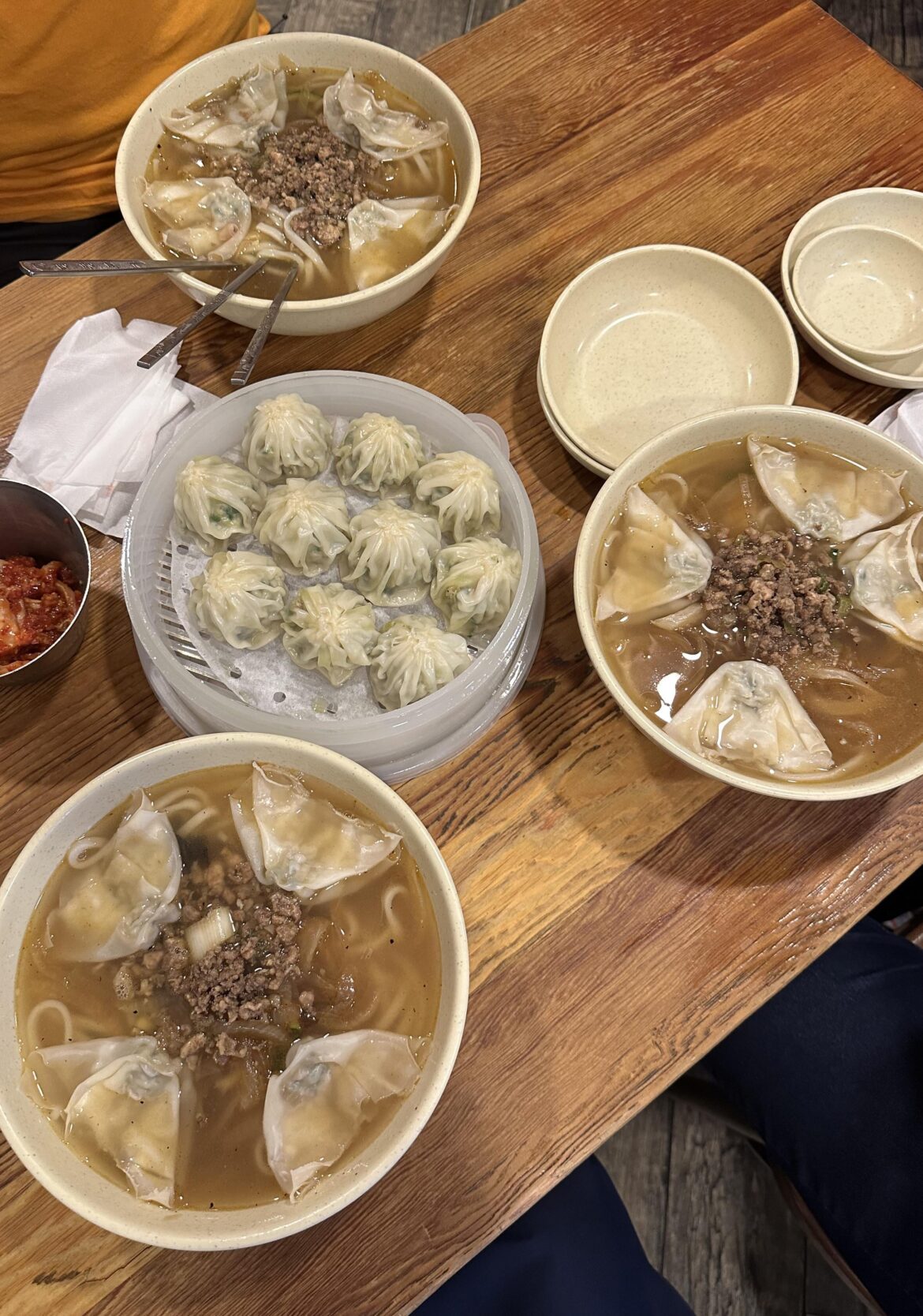 Kalguksu and mandu at Myeongdong Kyoja